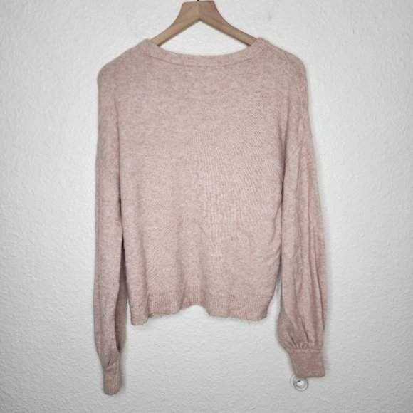 Madewell Gladwell Ballon-Sleeve Pullover Sweater in Pink Women's Size Small - Picture 6 of 6